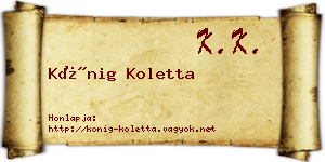 Kőnig Koletta névjegykártya